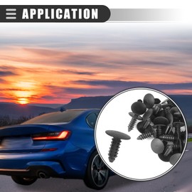 Motoforti Universal Car Bolt Rivets Fastener Bumper Retainer Clips Trim Panel Retainer Clips,5mm Hole Dia,Plastic,Black,40pcs