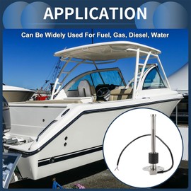 INFINAUTO Fuel Sending Unit and Gauge Kit 241mm Length Boat Fuel Sending Unit Marine Fuel Sender Unit Metal Black Silver Tone 240-33 Ohm