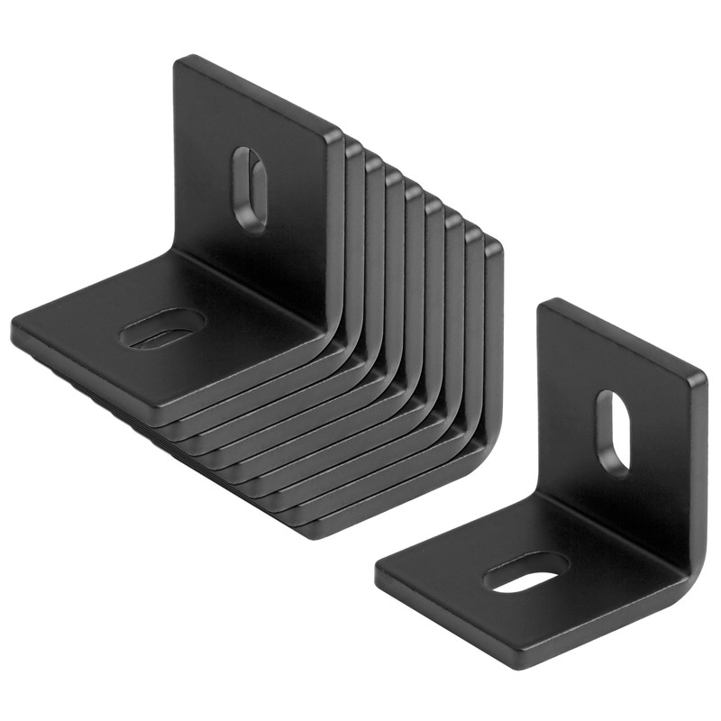eoere 10 PCS 2" x 1-7/8" Heavy Duty Black Brackets,