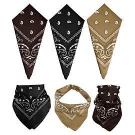 MEEZY 3 Pcs Bandanas for Women Men, Paisley Pattern Bandana Head Scarf Handkerchiefs Outdoor Multi-Purpose Cowboy Face Mask Square Scarf Headwear for Boy Girls 100% Polyester