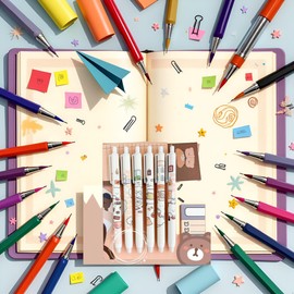 Jowxsx 1Pc Random Bear Erasable Pen Gel Pens 0.5mm Blue Gel Pens Cartoons Press Pen Cute Stationary Office Accessories School Office Supplies Writing and Correction Supplies