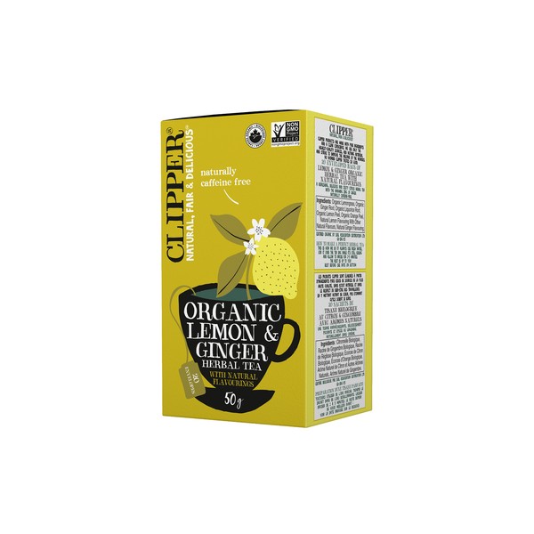 Clipper Organic Lemon & Ginger Tea 20 Count
