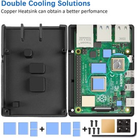 Miuzei Pi 4 Case Aluminum, Pi 4 Model B Case Passive Cooling with Heatsink for Pi 4B 8GB/4GB/2GB