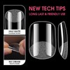 Short Square Soft Gel Nail Tips, BORNBYME 216 PCS Pre