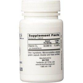 D3-50 50,000iu - Bio-Tech Pharmacal - 100 Capsules - Pack of 2