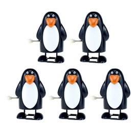 SAFIGLE 5pcs Christmas Wind up Stocking Stuffers Toys Winter Clockwork Penguin Walking Toy Holiday Party Favors Gift Games for Kids