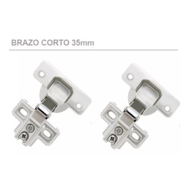 SIQUAR Bisagra Bidimensional 35 Mm Brazo Corto Precio Por Par
