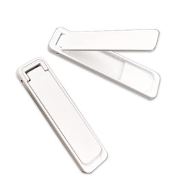 [2 Pack] Mini Phone Kickstand White Baking Paint Cell Phone Stick Stand, Folding Invisible Portable Metal Cell Phone Stand Holder for Desk