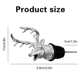 AsyinXson Deer Head Wine Pourer, Stag Head Wine Pourer, Improves Taste, Fun Pourer for Wine Bottles, Gift for Wine Lovers and Christmas