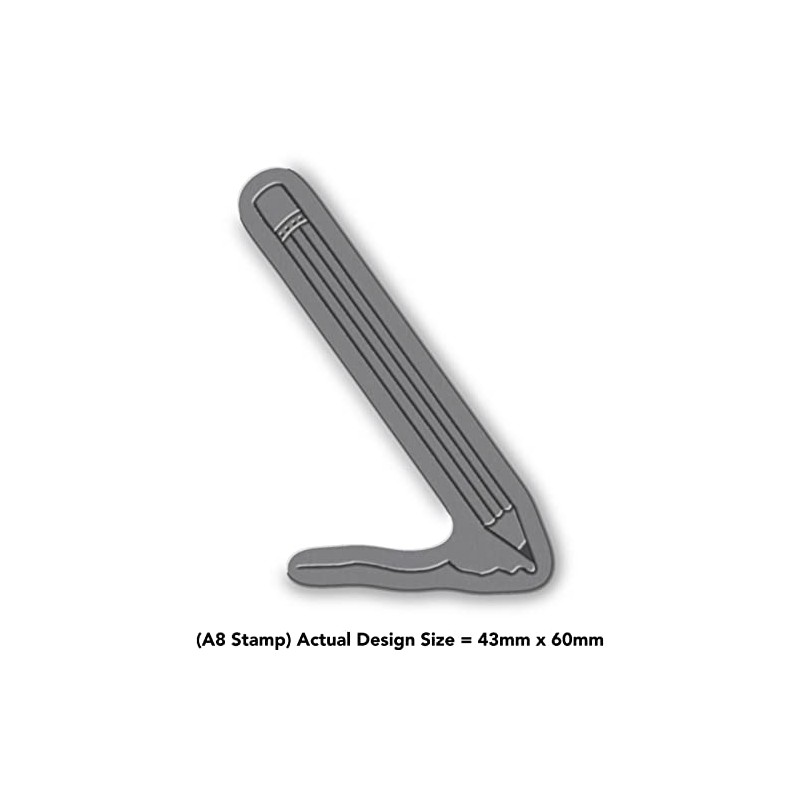 'Drawing Pencil' Rubber Stamp - Unmounted Design for Crafting &