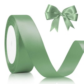Green Ribbon for Flower Bouquet 1 Inch 25 Yards Sage Green Ribbon Satin Ribbon Sage Ribbon Bouquet Ribbon Gift Wrap Ribbons for Flower Bouquets Green Satin Ribbon Olive Green Ribbon for Gift Wrapping