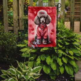 Caroline's Treasures DAC5416GF Chocolate Poodle My Valentine Garden Flag Mailbox Flag Decorative Yard Flag Banner Outside Patio Artwork Yard Flower Beds, Garden Size, Multicolor