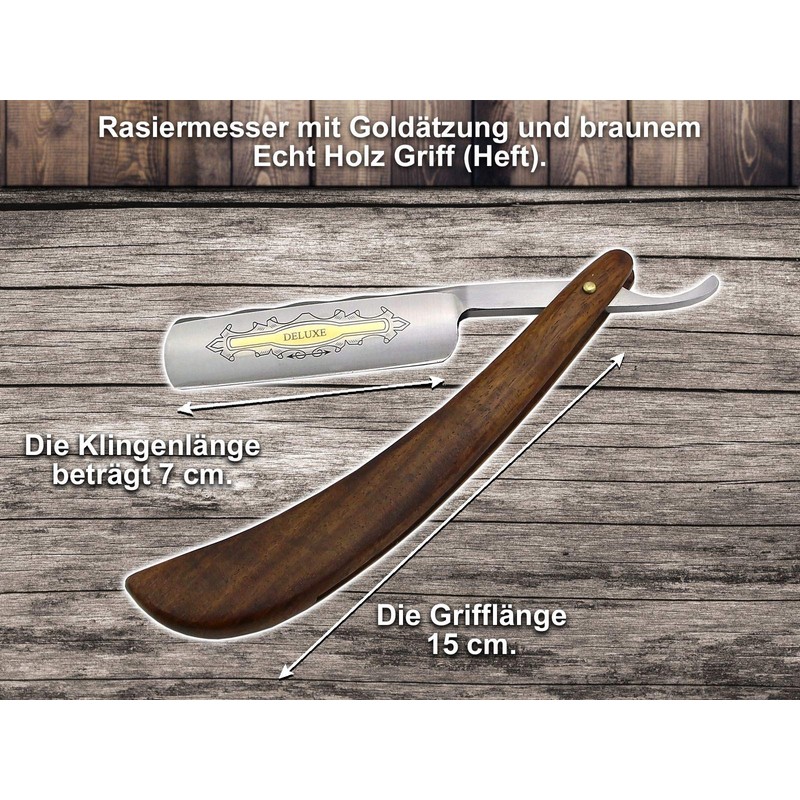 Straight Razor Set 3-Piece with Leather Strop and Abrasive Paste