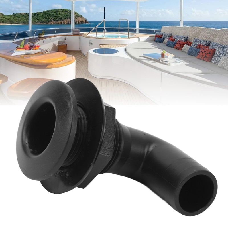 Marine Thru Hull Connector Leakproof Ergonomic Reliable Rugged 90° Thru