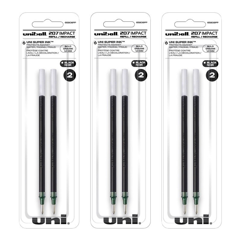 Uni-Ball 207 Impact Stick Pen Refills (Non-Retractable), 1.0mm Bold Point,