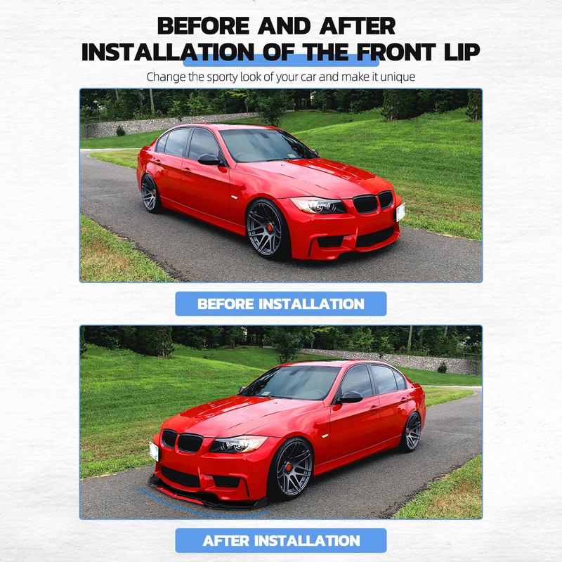 goodfitment Universal Front Lip for Car,Glossy Black Front Bumper Lip,