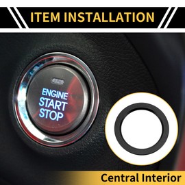 REPAIROCK 1 Piece Engine Start Stop Button Switch Cover Ring for Toyota Tacoma 2016-2023 Key Ignition Starter Button Ring Cover Decoration Aluminium Alloy Black