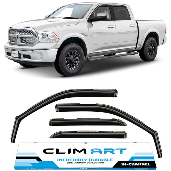 CLIM ART in-Channel Incredibly Durable Rain Guards for Dodge RAM