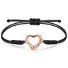 JENDEAR SHINE Heart Bracelet for Women, Hand Braided Rope Zirconia