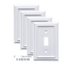 Pure White Decorative Outlet Covers Wall Plates, Bamboo Fiber Light