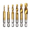 Bestgle 6 Packs Hex Shank Titanium Coated Countersink Tap Drill