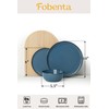 FOBENTA 24 Piece Dark Ceramic Dinnerware Set,Slate Blue Plates and