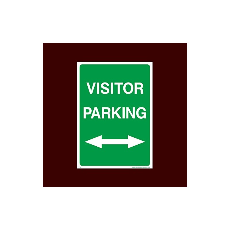 Visitor Parking both ways Plastic Sign with 4 Pre-Drilled Holes