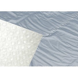 Midwest Canvas 12 x 24 Foot Oval 12 Mil Thick Backyard Swimming Pool Solar Heater Blanket Cover for Easy Pool Maintenance, Silver