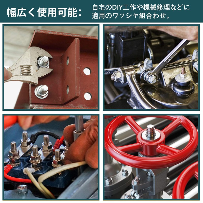 JUNYON M3-M8 Spring Washer + Flat Washer Set Washer Combination