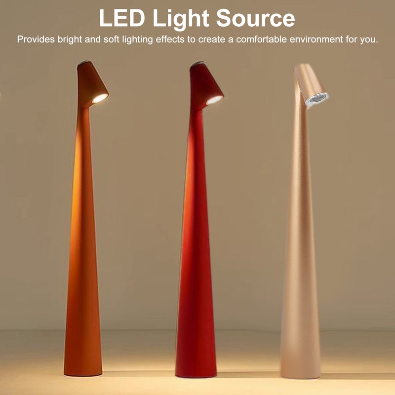 Bedside Table Lamp Cordless Rechargeable Dimmable Touch LED Desk Lamp