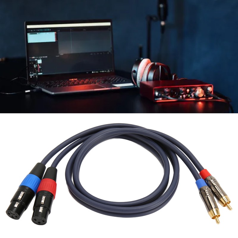 Dual XLR to RCA Cable Professional 24K Gold Plated Connector