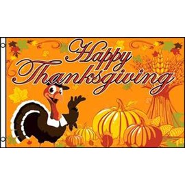 Happy Thanksgiving (Turkey) Polyester Flag 3x5 ft