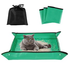 ROYALAY 3 Pcs Portable Travel Litter Box for Cats, Foldable and Packable Cat Carrier With Litter Box for Car Travel, Large Sized Waterproof for Plane, Van, Camping and Hotel