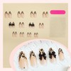Bow Press On Nails Medium Almond Fake Nails Black With