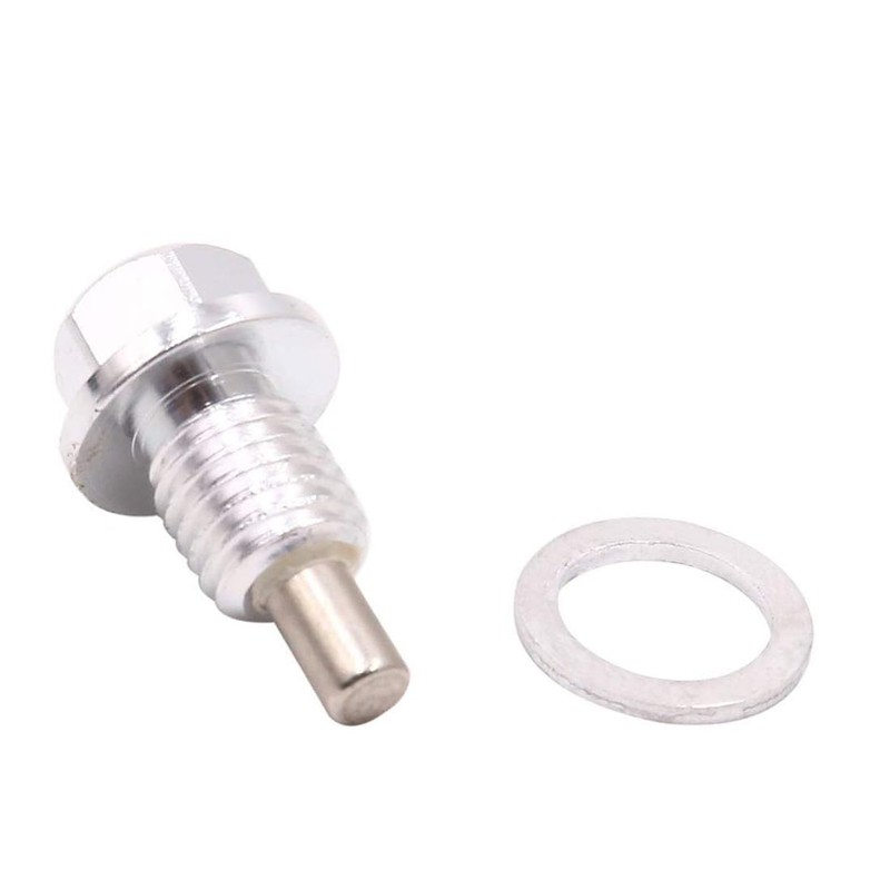 MACHSWON M12 X 1.75mm Thread Silver Tone Magnetic Car Oil