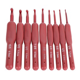 9Pcs Crochet Hook Set Aluminum Body Silicone Wrapped Handle 2 to 6mm Crochet Needle Set