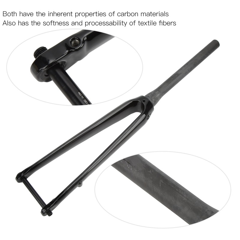 Full Carbon Fiber Bike Front Fork Road Bicycle Tapered Tube