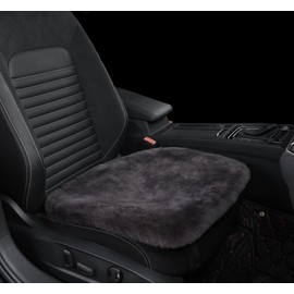 Sisha-A Sheepskin Seat Cushion Cover Wholehide Short Wool Seat Pad Natural Fur Car Seat Covers Universal Fit for Most Car, Truck, SUV, or Van Front Carbonarius