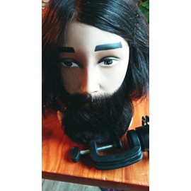 Male Mannequin Head with 100% Human Hair Haircut Training Head with Thick Hair