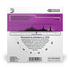 D'Addario Cuerdas para Guitarra - Cuerdas para Guitarra Acústica de Bronce Fosforado - EJ38H - Espectro Tonal Rico y Completo - Para Guitarras de 6 Cu