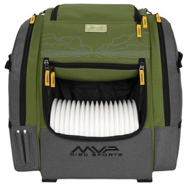 MVP Disc Sports James Conrad Voyager Pro Backpack Disc Golf Bag (Slate/Green)