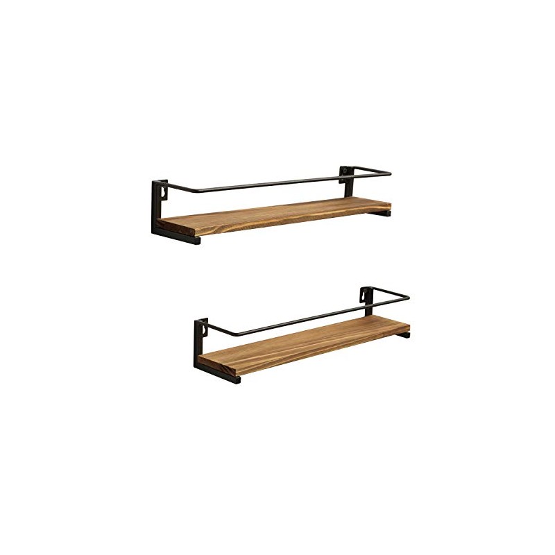 OROPY Spice Rack Wall Mounted, Rustic Wood Hanging Spice Rack