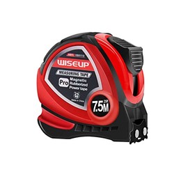 WISEUP Magnetic Tape Measure 25 Ft with Fractions 1/8 and Metric,Easy to Read,Measuring Tape with Belt Clip for Surveyors,Engineers,Household,Carpentry,Construction