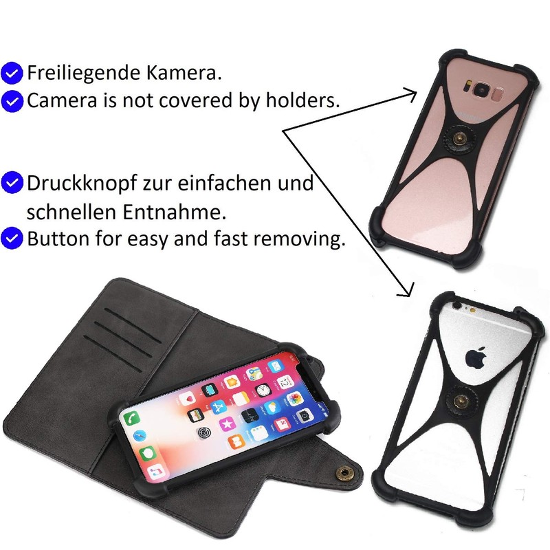 K-S-Trade Qualitativ & Innovativ Handyhülle Schutzhülle Hülle Bookstyle Wallet-Case Für