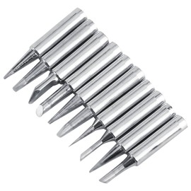 Yihua Soldering Tips Soldering Iron Replacement Tips Oxygen-Free Copper Free Soldering Iron Tips 900M T Soldering Station Tool (10 Tips 1 Retaining Sleeve) (10 Pieces Soldering Iron Tip + Soldering