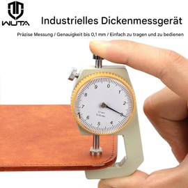 WUTA Leather Thickness Gauge 0-10 mm Range Portable Thickness Gauge for Leather Paper Sheet Thickness Measuring Tool