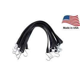 Mytee Products 21" EPDM Tarp Rubber Bungee Straps - 100 Pack, Made in USA