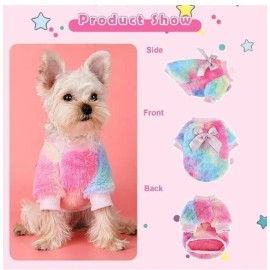 Unbranded Med Tie Dye Dog Sweater Fall Winter Warm Dog Clothes Medium Dogs Boy Girl Fleece