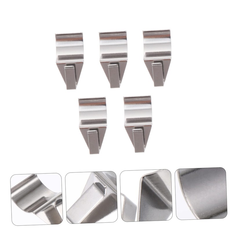 Ciieeo 5Pcs No Drill Hook Stainless Steel Vinyl Wallboard Hidden