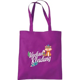 Kleckerliese School Nursery Bag Bag Change Clothes Animals Fox, magenta